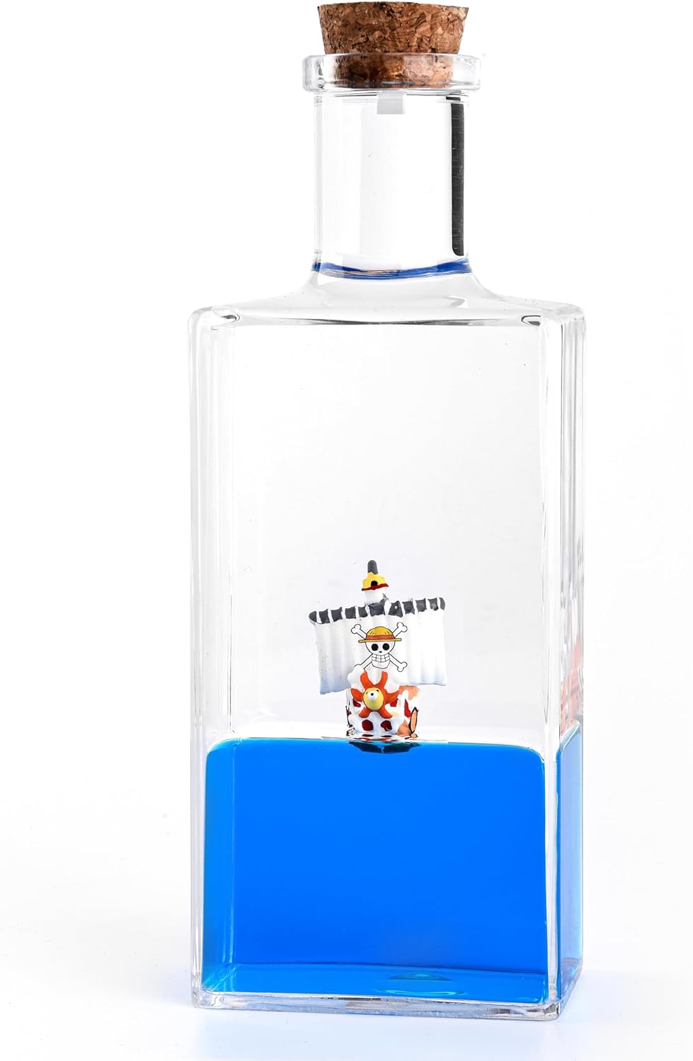 Unsinkable Pirate Ship In A Bottle, Liquid Wave Ship Model Showpiece For Car Dashboard Decor (One Piece Thousand Sunny Bottle)