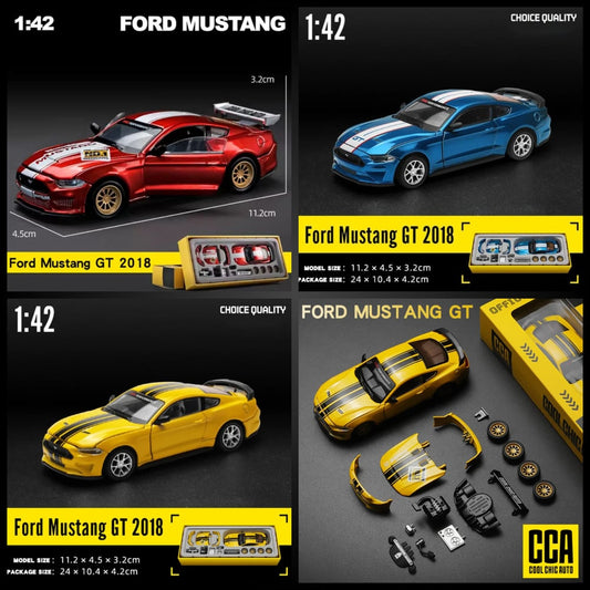 CCA 1:42 Ford Mustang Gt 2018 Diy Diecast Tuning car ( Random Colour )
